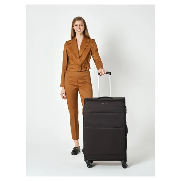 Pierre Cardin 04PC4200 Kumaş Siyah Kabin + Orta + Büyük Boy 3'lü Valiz Seti - Görsel 7