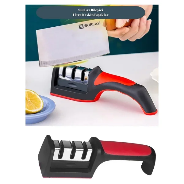 Store Bıçak Bileyici 3 Açılı Elmas Seramik Tungsten Çelik El Bıçakları Bileme Et Bıçağı Bile - Görsel 5