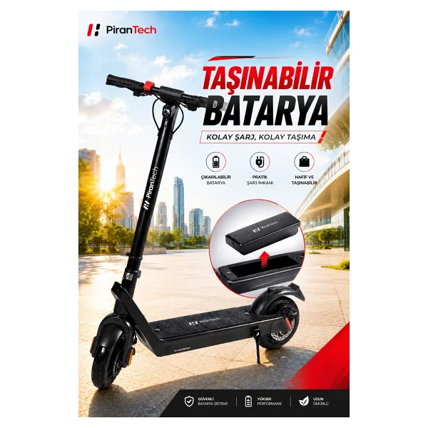 Pirantech X9 850 W Elektrikli Scooter - Görsel 3