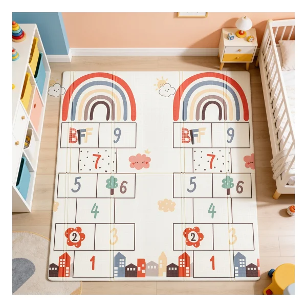 Elfobaby Enjoy And Learn - Katlanabilir - Extra Large - Çift Yönlü - Oyun Halısı ve Matı (Taşıma Çantalı) - Renkli - 180 x 150 x 1 cm - Görsel 2
