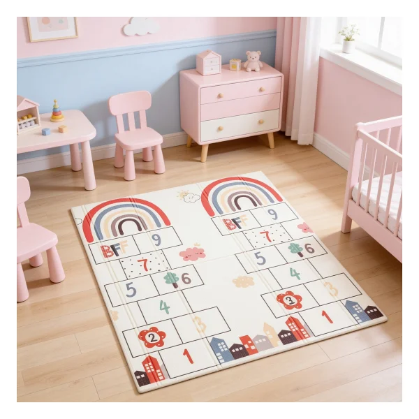 Elfobaby Enjoy And Learn - Katlanabilir - Extra Large - Çift Yönlü - Oyun Halısı ve Matı (Taşıma Çantalı) - Renkli - 180 x 150 x 1 cm - Görsel 4