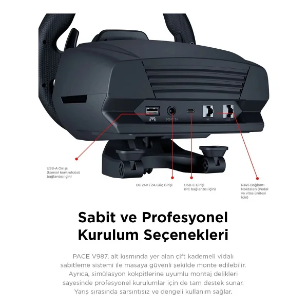 Rampage Pace V987 PC Direksiyon Seti - Görsel 3