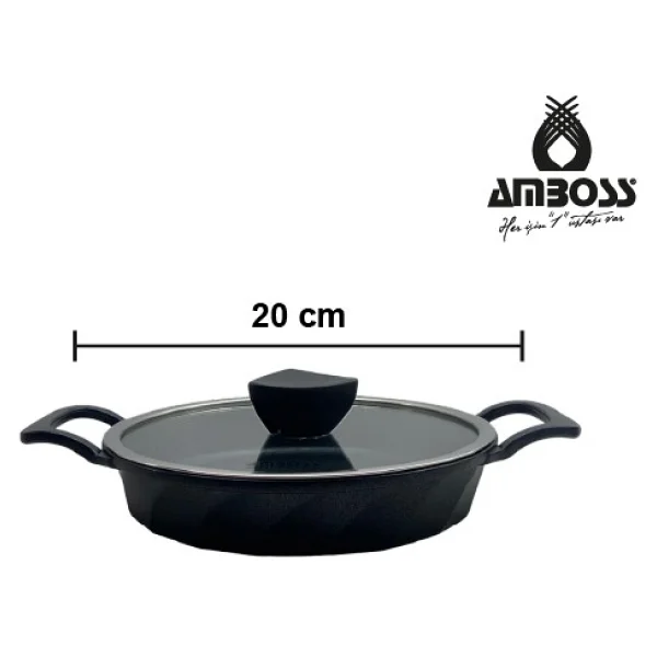 Amboss Astral 4 Parça Döküm Sahan Seti - Cam Kapaklı - Siyah - Görsel 4