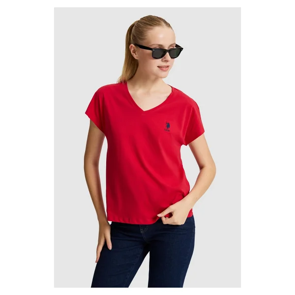 U.S. Polo Assn 50323541 Kısa Kollu V Yaka Kadın Tişört - Görsel 8
