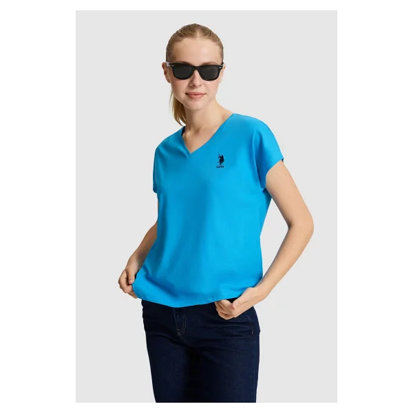 U.S. Polo Assn 50323541 Kısa Kollu V Yaka Kadın Tişört - Görsel 3