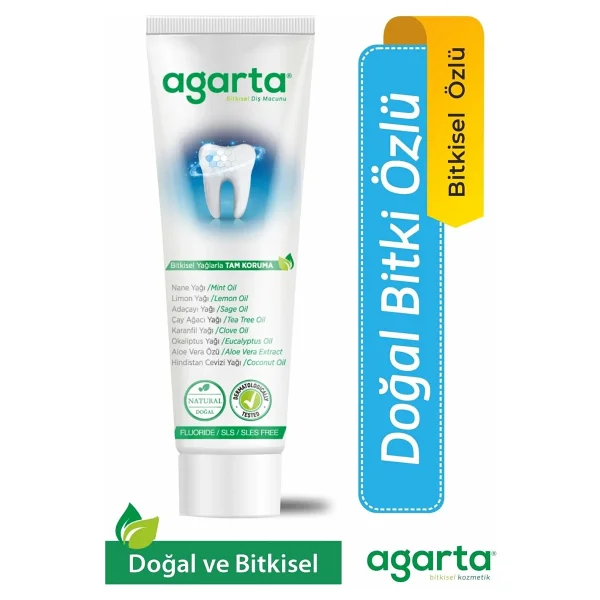 Agarta Doğal Bitki Özlü Tam Koruma Beyazlatıcı 100 ml Florürsüz Diş Macunu - Görsel 8