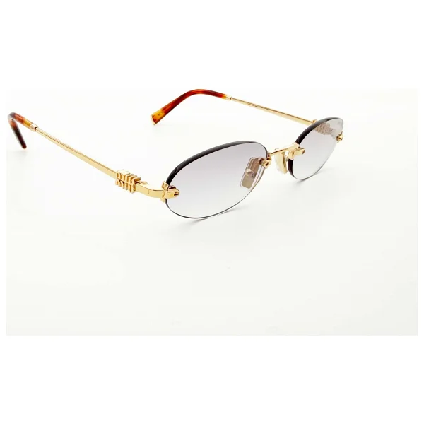 Miu Miu Logo A54S 5AK04O Gold-Grey Kadın Güneş Gözlüğü - Görsel 4