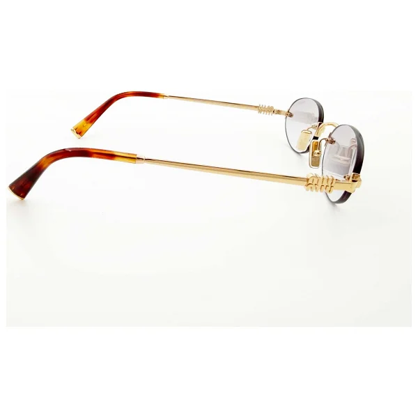 Miu Miu Logo A54S 5AK04O Gold-Grey Kadın Güneş Gözlüğü - Görsel 3