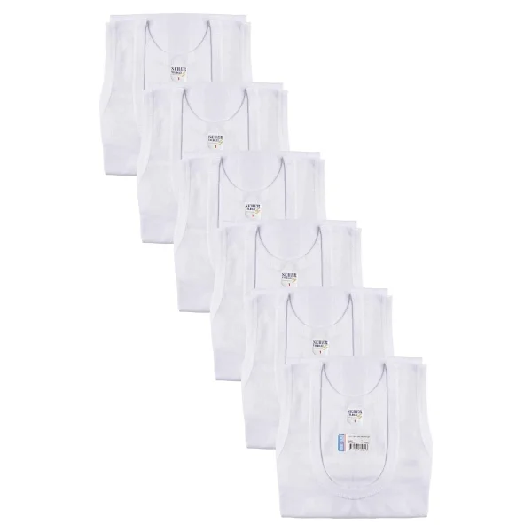 Seher Yıldızı Erkek Penye Atlet 6'Lı Paket - Beyaz - Görsel 3