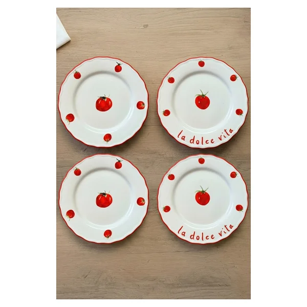 Rakle X Bengi Kurtcebe Pomodoro 28 cm 4'lü Servis Tabağı - Görsel 3