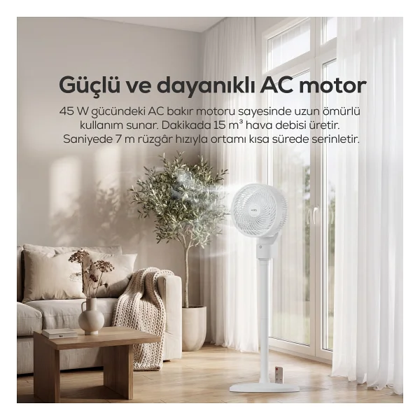 Volty Ayaklı Vantilatör 3D Salınımlı, Kumandalı, Aromaterapi, Ultra Sessiz, 7s Zamanlı (V0402101) - Görsel 3