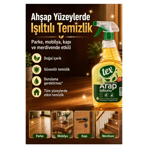 Tex Doğal Sıvı Sprey - Arap Sabunu - Bitkisel Yağ Içerikli - Görsel 3