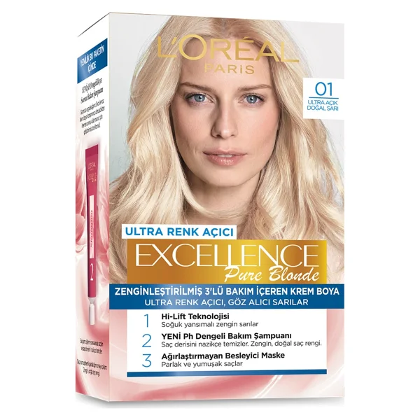 L'Oreal Paris Excellence Pure Blonde 01 Ultra Açık Doğal Sarı Saç Boyası - Görsel 7