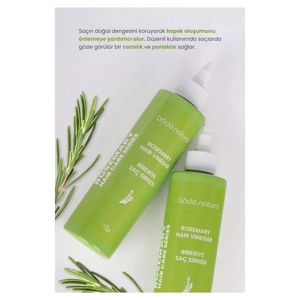 Bade Natural Biberiye Arındırıcı ve Canlandırıcı 250 ml Saç Sirkesi - Görsel 6