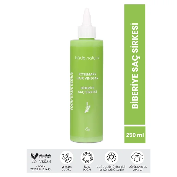 Bade Natural Biberiye Arındırıcı ve Canlandırıcı 250 ml Saç Sirkesi - Görsel 7