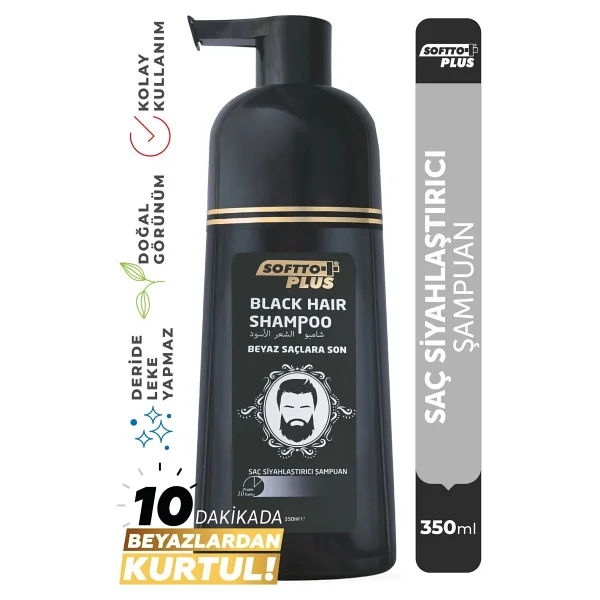 Softto Plus Shampoo Saç Siyahlaştırıcı Anında Etkili Şampuan 350 ml - Softto Plus Sampoo Saç Siyahlaştırıcı Sampuan 350Ml - Görsel 6