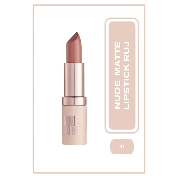 Golden Rose Nude Look Perfect Matte Lipstick 01 Coral Nude Ruj - Görsel 6