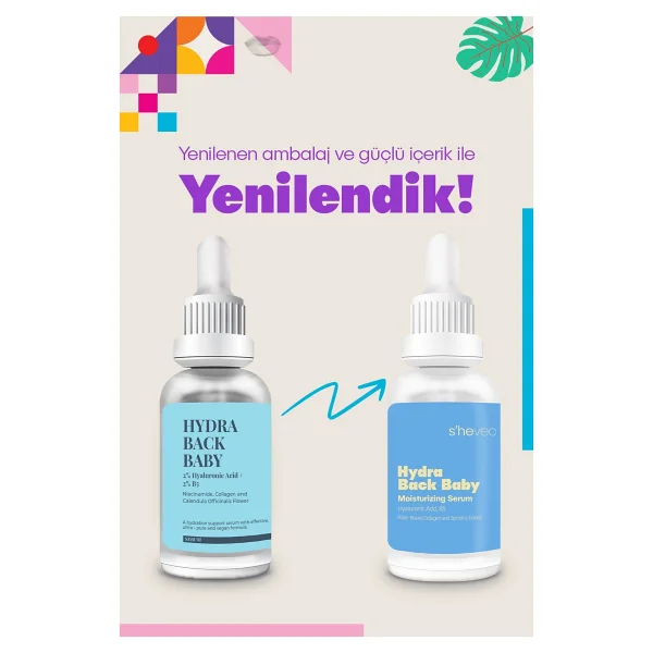 She Vec Hydra Back Baby Hyalüronik Asit B5 Vitamin Yüz Serumu 30 ml - Görsel 7