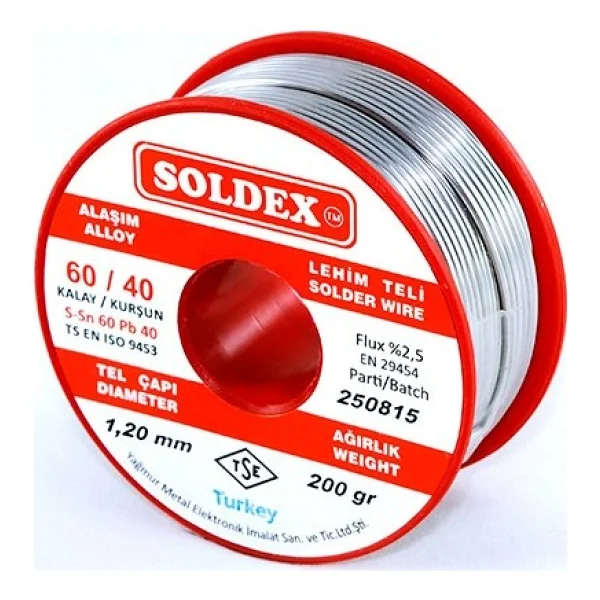 Soldex 60/40 200 gr 0.50 mm Lehim Teli - Görsel 3