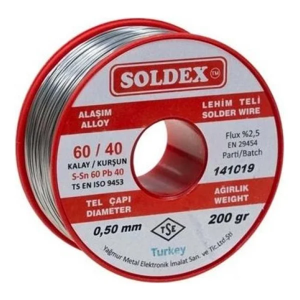 Soldex 60/40 200 gr 0.50 mm Lehim Teli - Görsel 2
