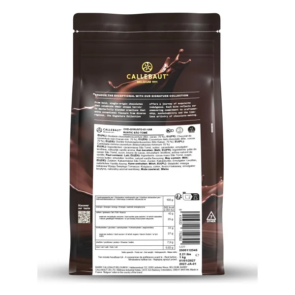 Callebaut Signature Collection Rustic Sao Tome Bitter Çikolata 1 kg - Görsel 4