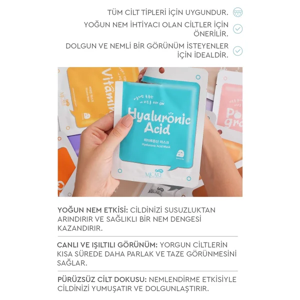 Mjcare On Hyaluronic Acid Mask 5'li Hyalüronik Asit Özlü Yüz Maskesi - Görsel 2