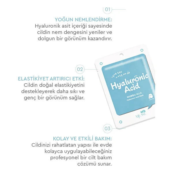 Mjcare On Hyaluronic Acid Mask 5'li Hyalüronik Asit Özlü Yüz Maskesi - Görsel 3