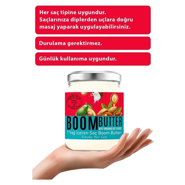 Boom Butter 7 Yağ İçeren 190 ml 2 Adet Saç Bakım Yağı - Görsel 4