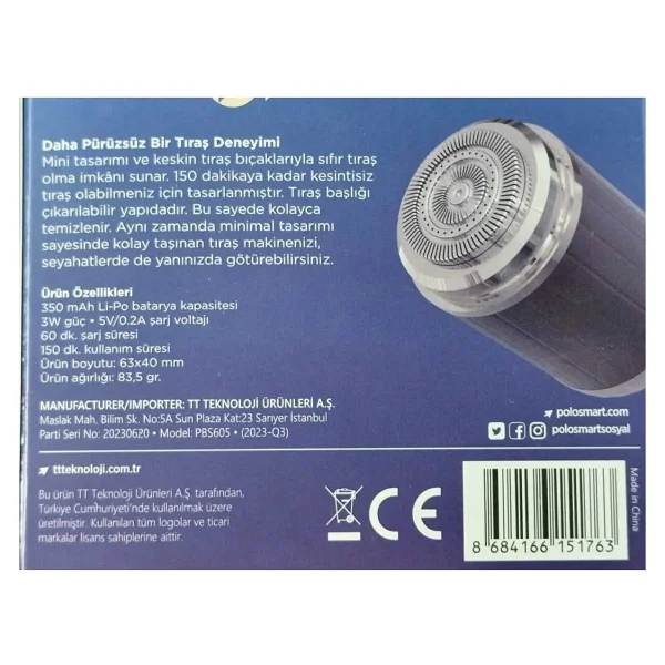 PoloSmart PBS605 Mini Tıraş Makinesi - Görsel 7