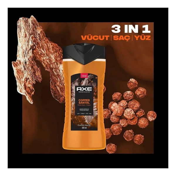 Axe Premium Collection Copper Santal 3 in 1 300 ml 2 Adet Duş Jeli - Görsel 8