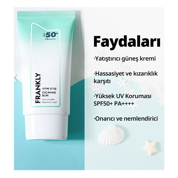Frankly Cicahae Centella Asiatica içeren Nemlendirici 50 ml 50 Faktör Güneş Kremi - Görsel 5