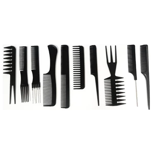 Beauty Care 10Lu Profesyonel Kuaför Tarağı - Berber Tarağı Çantalı Set - Görsel 3