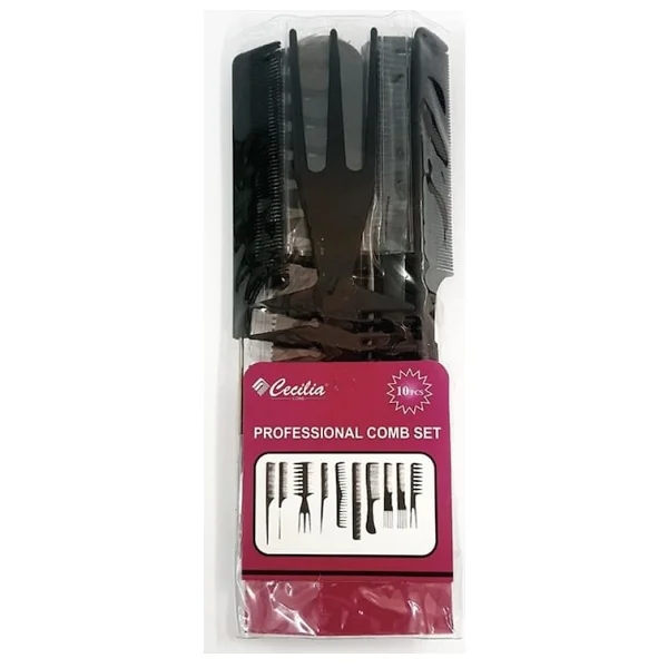 Beauty Care 10Lu Profesyonel Kuaför Tarağı - Berber Tarağı Çantalı Set - Görsel 2