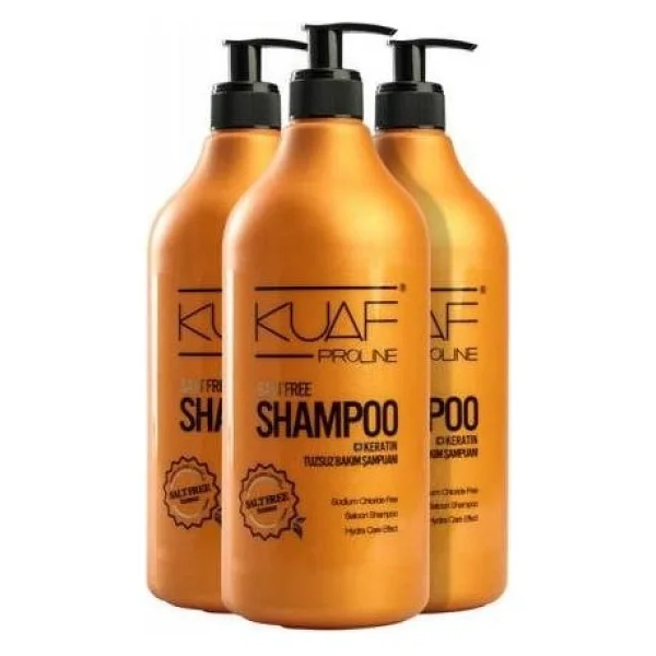 Kuaf Tuzsuz Keratinli Besleyici Şampuan - Tüm Saç Tipleri için Aloe Vera Özlü, 1 Litre, Paraben İçermez - Görsel 2