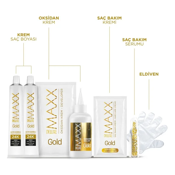 Maxx Deluxe Golden Altın İçerikli Saç Boyası 5.65 Çilek Kırmızısı - Görsel 4