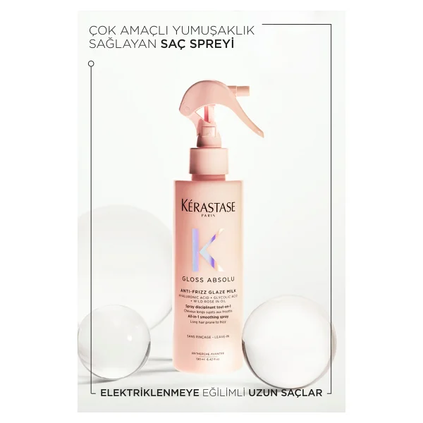 Kerastase Gloss Absolu Elektriklenme Karşıtı Saç Bakım Seti - Bain & Spray - Görsel 4