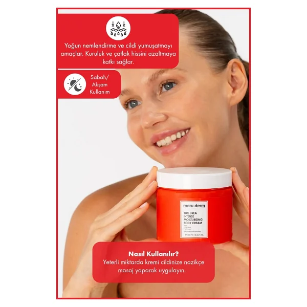 Maru.Derm %10 Urea Yoğun Nemlendirici Vücut Kremi 400 ml - Görsel 8