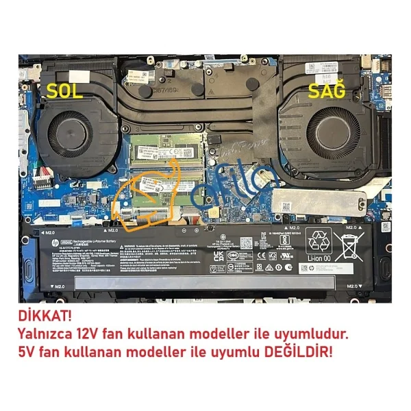 Afila Hp Victus N44738-001 MG75091V1-C180-S9A DC12V Cpu Fan - Işlemci Fanı - Görsel 3