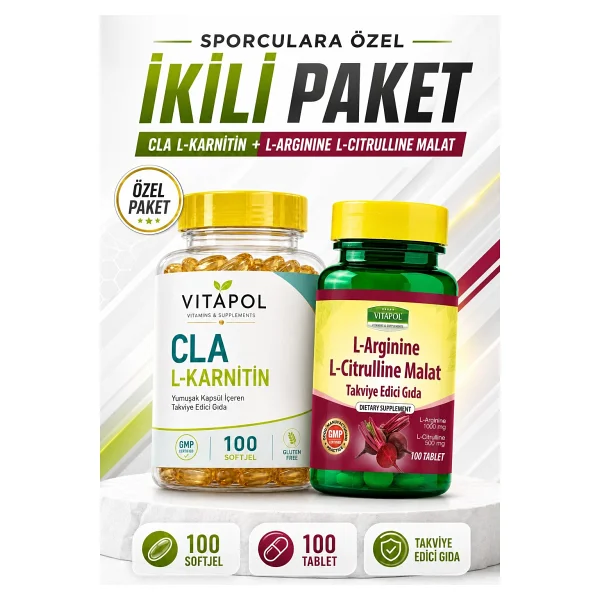 Vitapol Arginine,citrülline,cla,l-Karnitin Spor Antrenman Paketi 2'li - Görsel 4