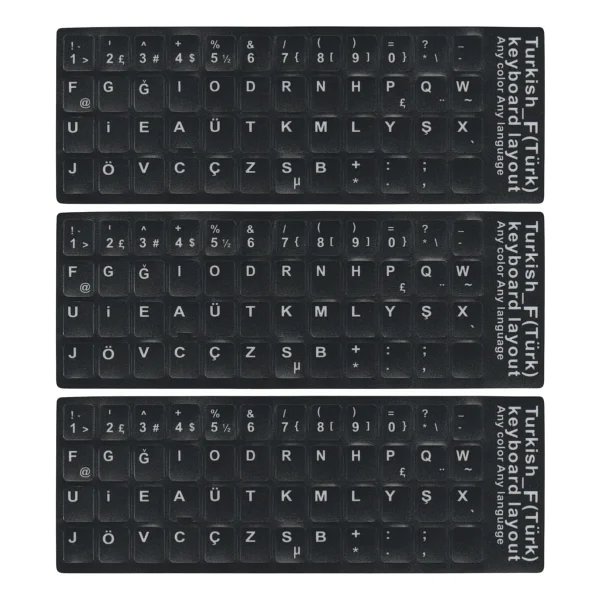 MN6 MF01 F Klavye Sticker/3 Adet-Laptop PC Uymlu-Silinmez/Türkçe F Klavye Sticker (3) - Görsel 4