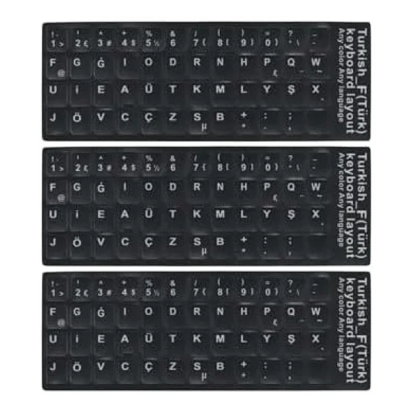 MN6 MF01 F Klavye Sticker/3 Adet-Laptop PC Uymlu-Silinmez/Türkçe F Klavye Sticker (3) - Görsel 2