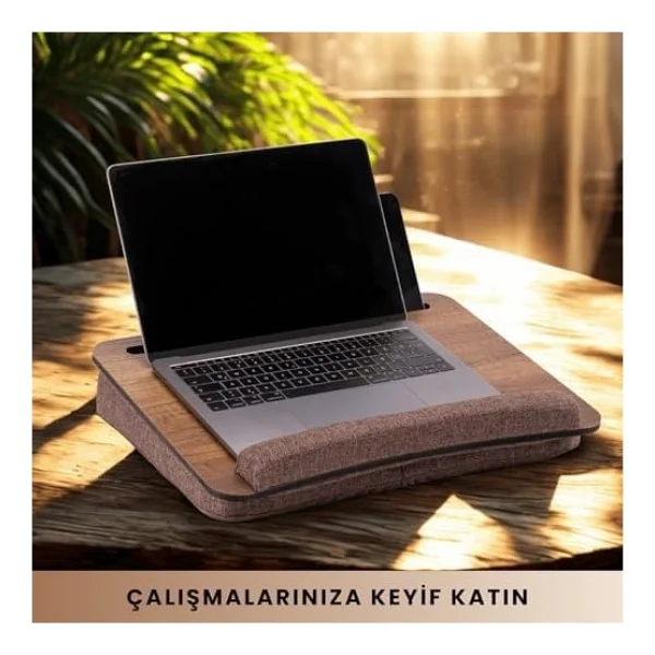 Vigo Wood-LS013 Minderli Laptop Sehpası (Ceviz) - Görsel 3