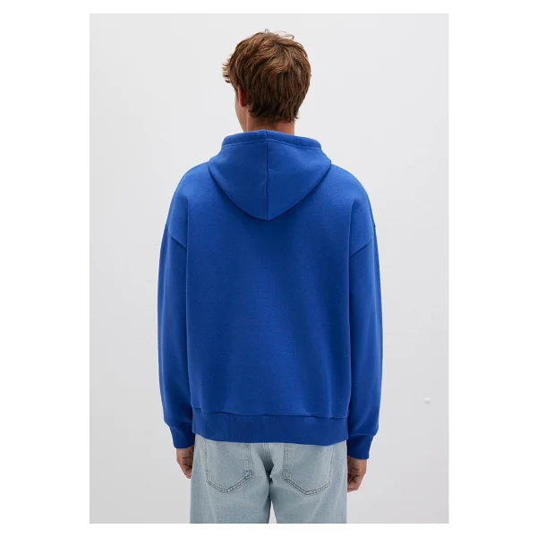 Mavi Logo Baskılı 067149-70907 Kapüşonlu Mavi Erkek Oversize Sweatshirt - Görsel 4