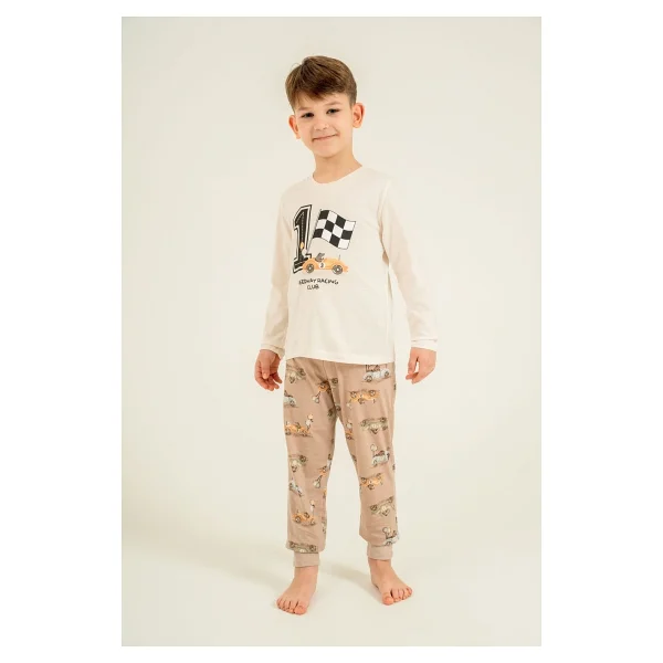 Rolypoly Erkek Çocuk Speedway Racing Club Beyazuzun Kol Pijama Takım RP3875-C-V1 RP3875-C-V1 - Görsel 6