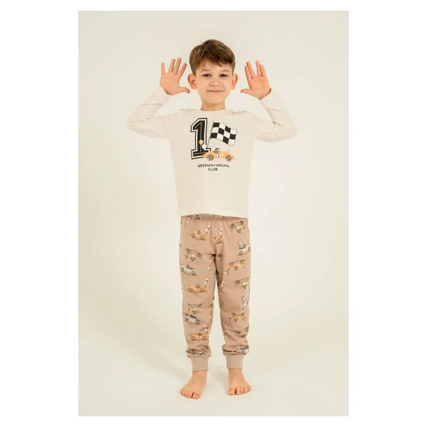 Rolypoly Erkek Çocuk Speedway Racing Club Beyazuzun Kol Pijama Takım RP3875-C-V1 RP3875-C-V1 - Görsel 2