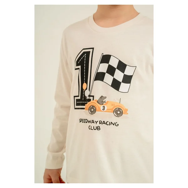 Rolypoly Erkek Çocuk Speedway Racing Club Beyazuzun Kol Pijama Takım RP3875-C-V1 RP3875-C-V1 - Görsel 3