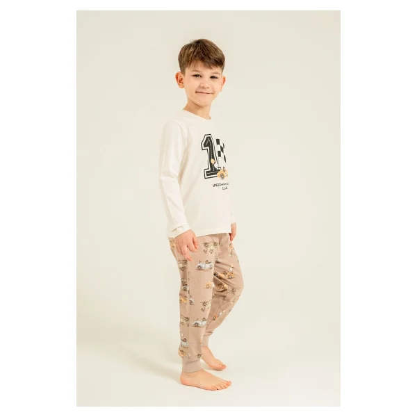 Rolypoly Erkek Çocuk Speedway Racing Club Beyazuzun Kol Pijama Takım RP3875-C-V1 RP3875-C-V1 - Görsel 5
