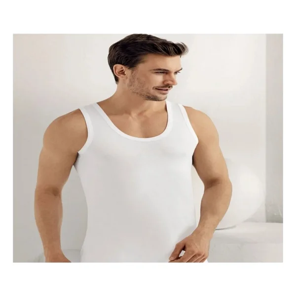Şahinler Erkek Beyaz 6'lı Paket%100 Pamuk Atlet Me002, BEYAZ, 2XL - Görsel 5