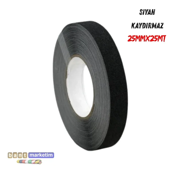 Merdiven ve Zemin Kaydırmaz Kaymaz Bant 25 mm x 25 mt Siyah - Görsel 2