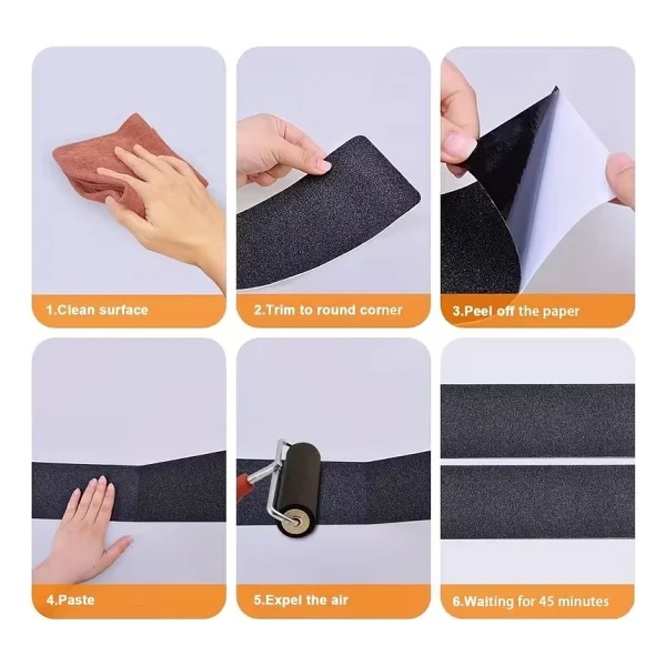 Merdiven ve Zemin Kaydırmaz Kaymaz Bant 25 mm x 25 mt Siyah - Görsel 4